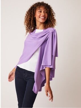 PARKHURST Fine Knit Pull Through Draped Shawl